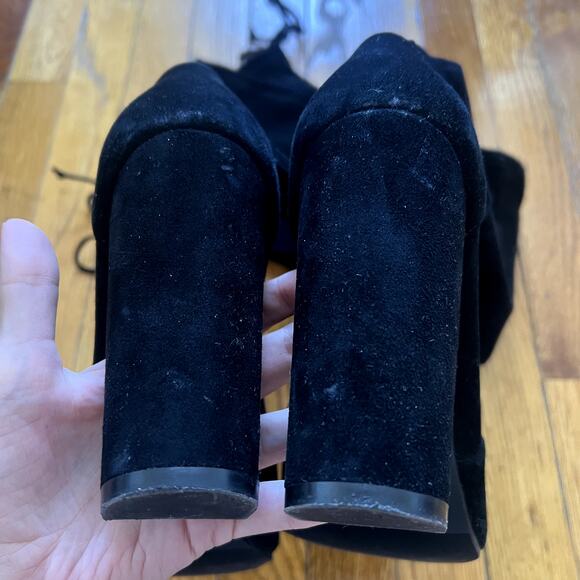 Stuart Weitzman Highland over the knee boots size 11.5 black suede - Picture 5 of 7